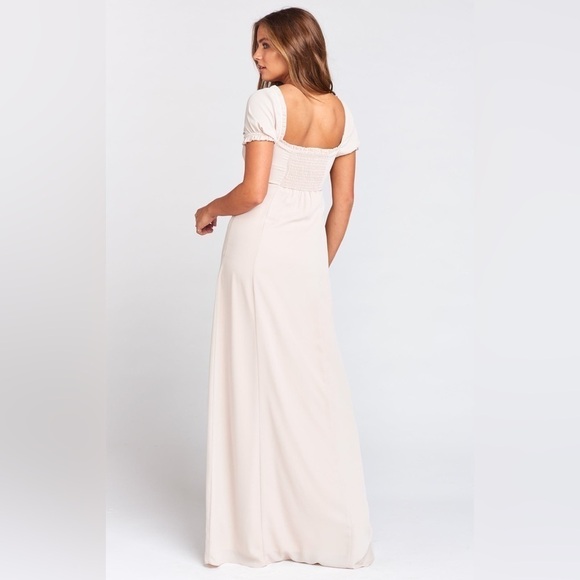 NWT Show Me Your MuMu Brittany Maxi Dress Show Me the Ring Crisp in Dove Grey, S - Picture 5 of 15